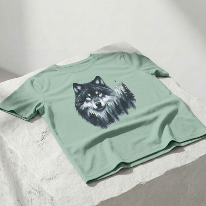 Wolf im Wald Unisex Grafik T-Shirt