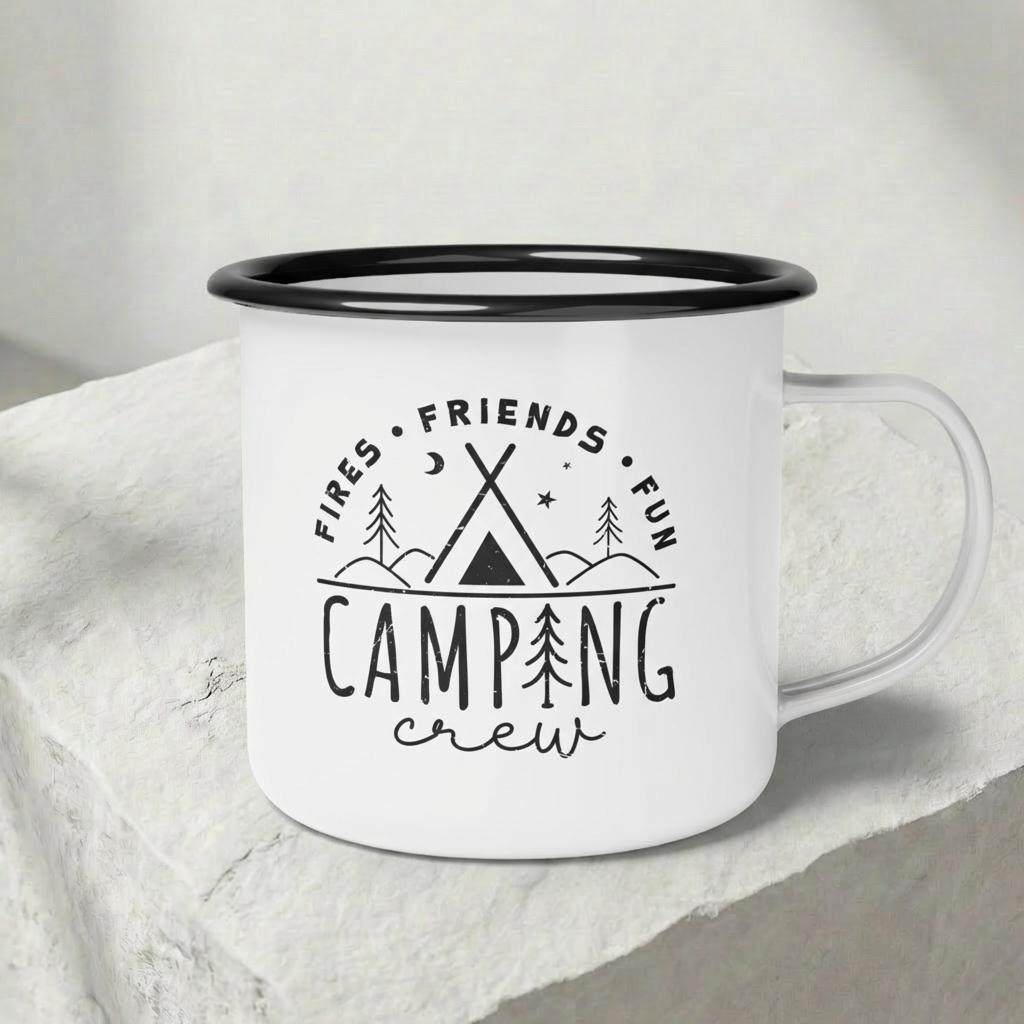 Camping Crew Emaille-Lagerfeuerbecher (350 ml)