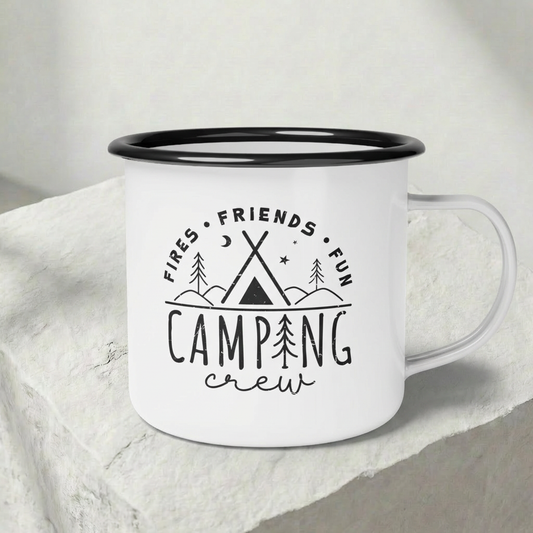 Camping Crew Emaille-Lagerfeuerbecher (350 ml)