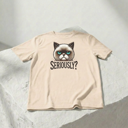 Ernsthaft? Launische Katze Gesicht Unisex Grafik T-Shirt