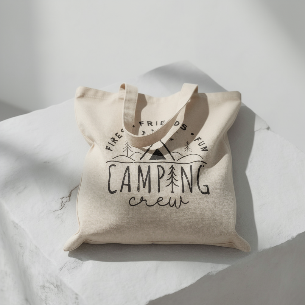 Camping-Crew – Segeltuch-Einkaufstasche