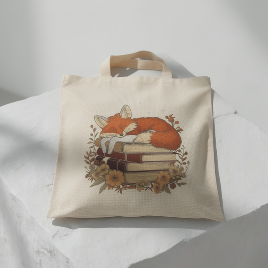 Fuchs & Bücher – Stofftasche (2 Farben)