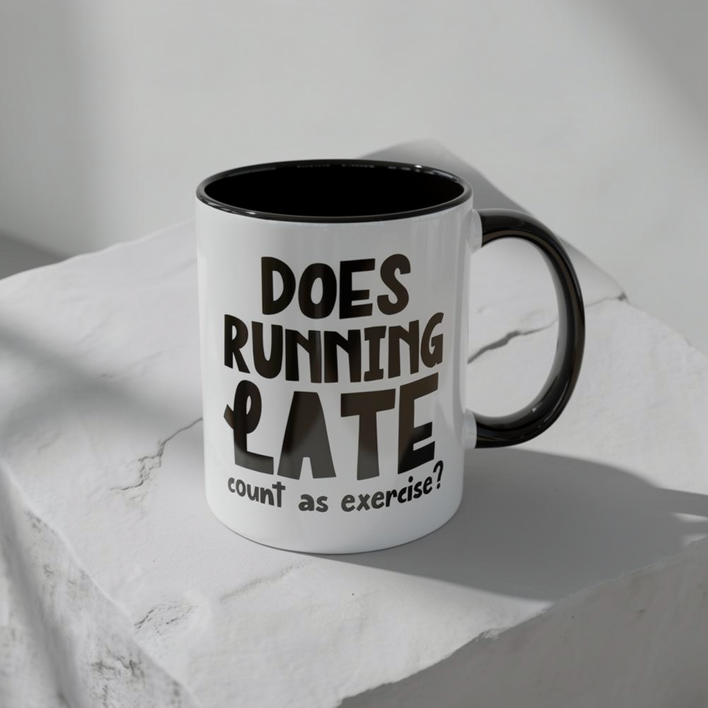 Zählt Zuspätkommen als Sport? - Zweifarbige Tasse (325 ml/443 ml)