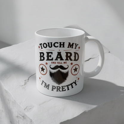 Berühre meinen Bart - Weiße Tasse (325ml/444ml)