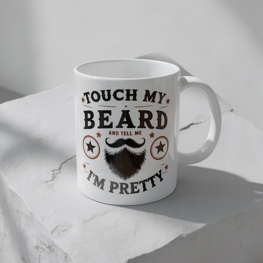 Berühre meinen Bart - Weiße Tasse (325ml/444ml)