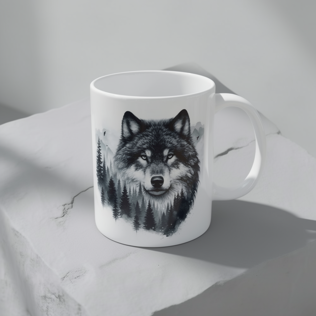 Wolf Forest - Weiße Tasse (325ml/444ml)
