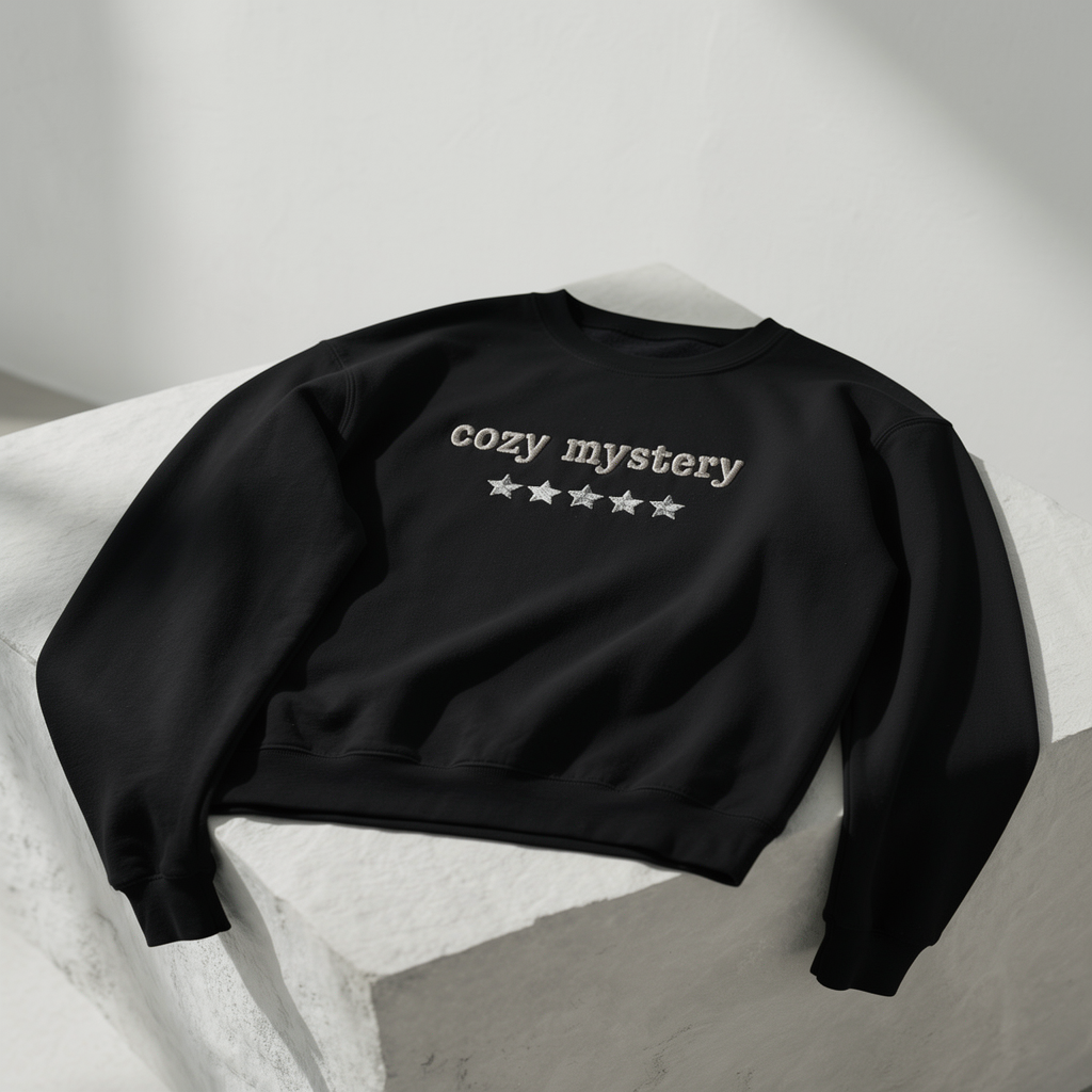 Gemütliches Krimi Besticktes Rundhals-Sweatshirt – 5 Sterne