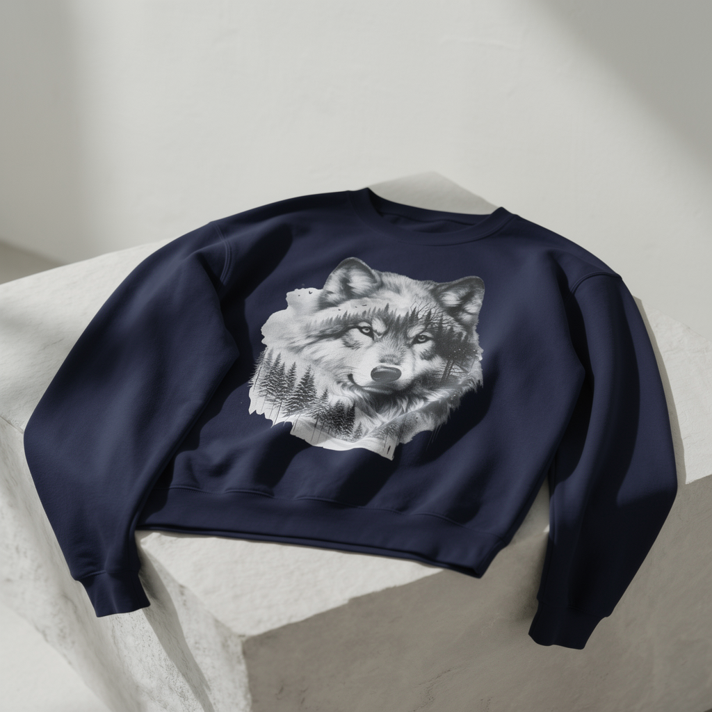 Forest Wolf Unisex Rundhals-Sweatshirt