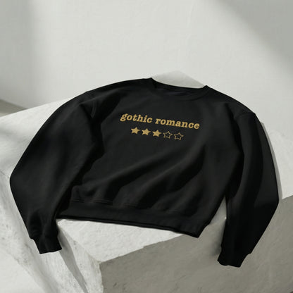 Gothic Romance - Besticktes Rundhals-Sweatshirt - 3 Sterne - Goldfaden