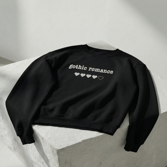 Gothic Romance - Embroidered Crewneck Sweatshirt - 4 hearts