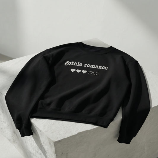 Gothic Romance - Embroidered Crewneck Sweatshirt - 3 hearts