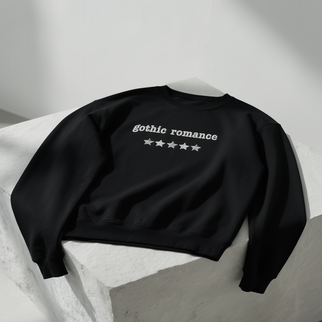 Gothic Romance – Besticktes Rundhals-Sweatshirt – 5 Sterne