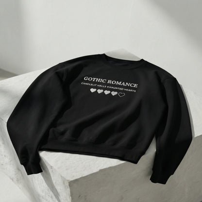 Gothic Romance – Besticktes Rundhals-Sweatshirt – 4 Herzen
