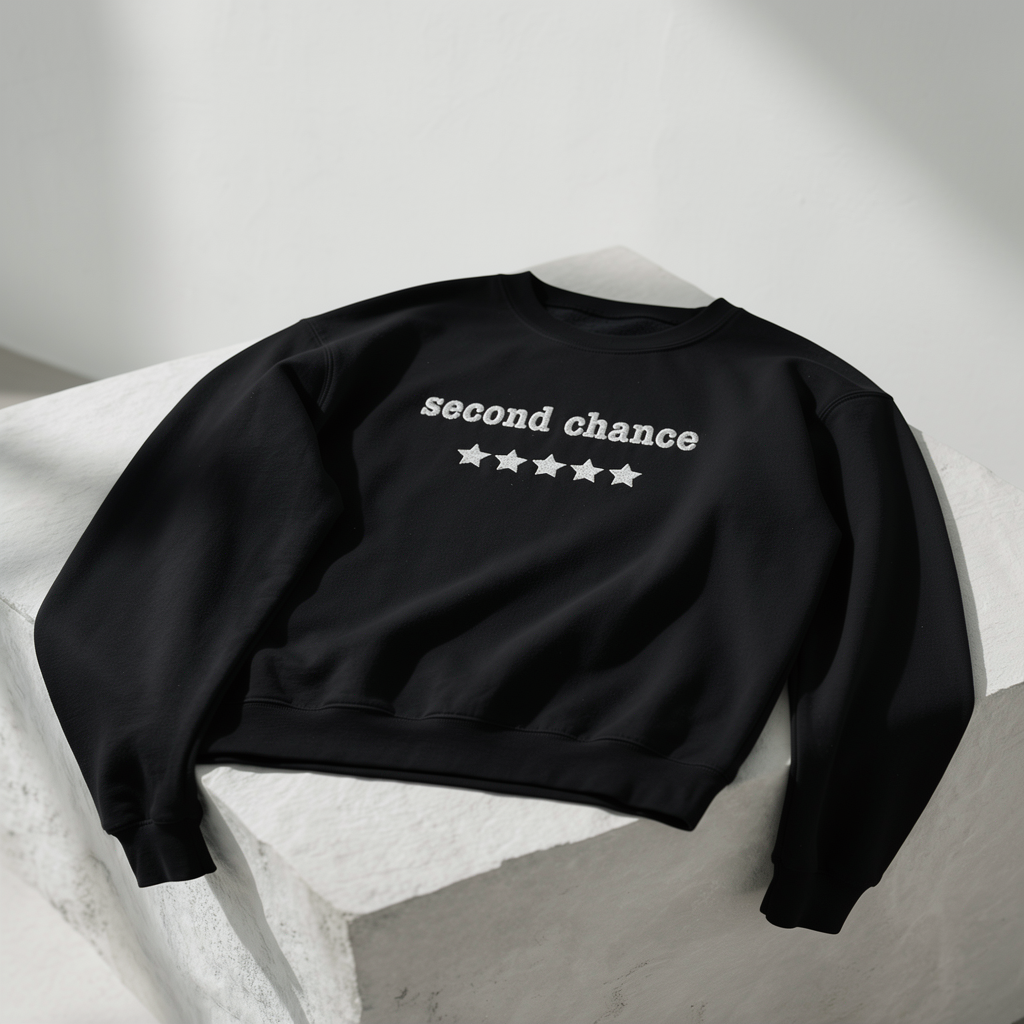 Second Chance Besticktes Rundhalsshirt - 5 Sterne