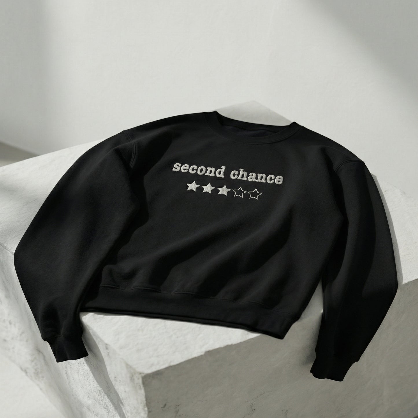 Second Chance Embroidered Crewneck Sweatshirt - 3 stars