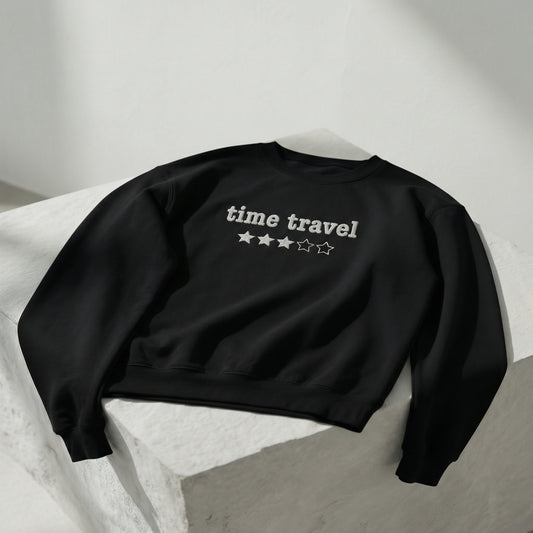 Time Travel - Embroidered Crewneck Sweatshirt- 3 stars