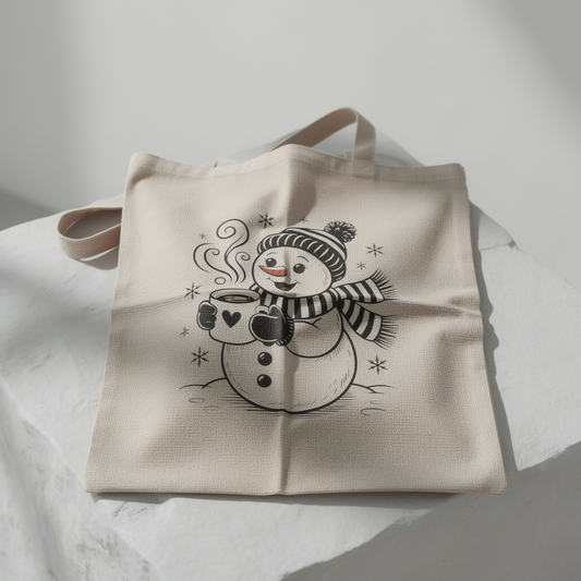 Gemütlicher Schneemann - Canvas-Tragetasche
