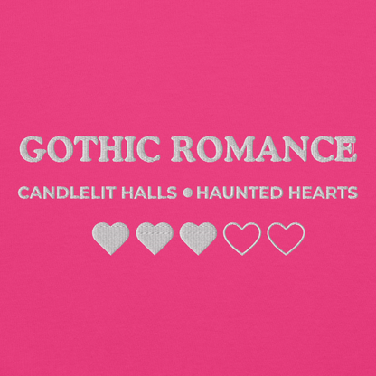 Gothic Romance – Besticktes Rundhalsshirt – 3 Herzen